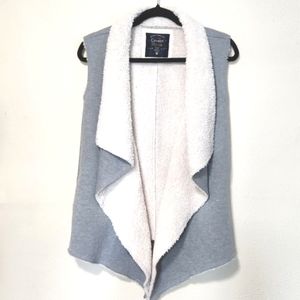 Cavalini Faux Sherpa Vest Gray Size Medium